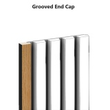 product image of Camden Oak and Black Slatted Wall Panel Grooved End Cap Trim SAN107